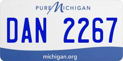 MI license plate DAN2267
