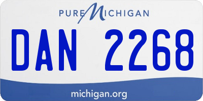 MI license plate DAN2268