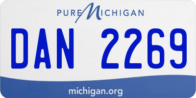 MI license plate DAN2269