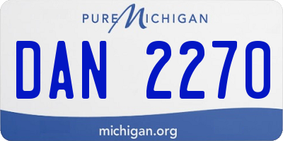 MI license plate DAN2270