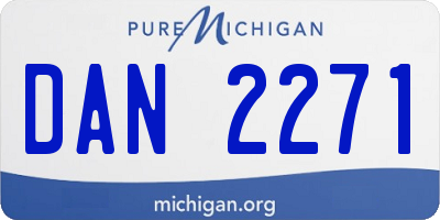 MI license plate DAN2271