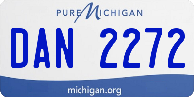 MI license plate DAN2272