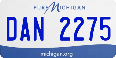 MI license plate DAN2275