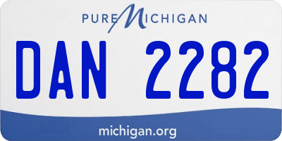 MI license plate DAN2282