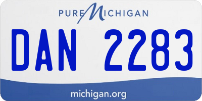 MI license plate DAN2283