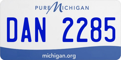 MI license plate DAN2285