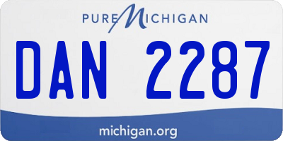 MI license plate DAN2287