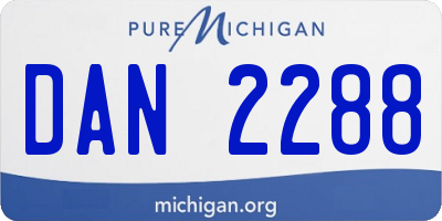MI license plate DAN2288