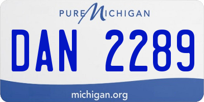 MI license plate DAN2289