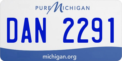 MI license plate DAN2291