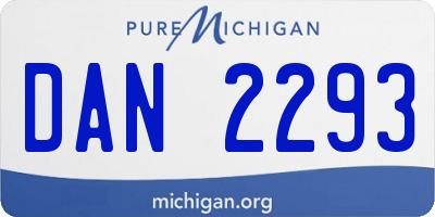 MI license plate DAN2293