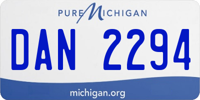 MI license plate DAN2294