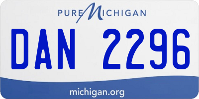 MI license plate DAN2296