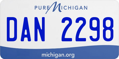 MI license plate DAN2298