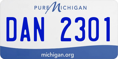 MI license plate DAN2301