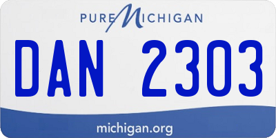 MI license plate DAN2303