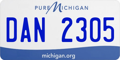 MI license plate DAN2305