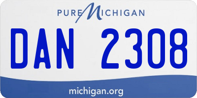 MI license plate DAN2308