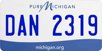 MI license plate DAN2319