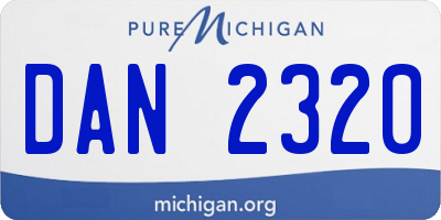 MI license plate DAN2320