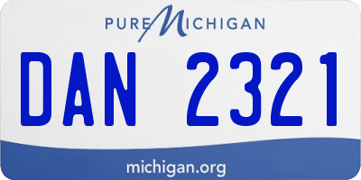 MI license plate DAN2321