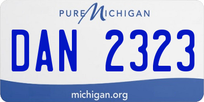 MI license plate DAN2323