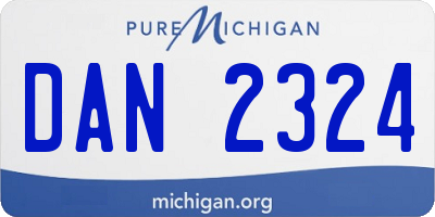 MI license plate DAN2324