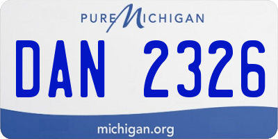 MI license plate DAN2326