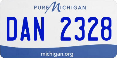 MI license plate DAN2328