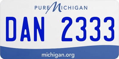 MI license plate DAN2333