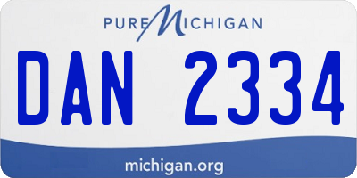 MI license plate DAN2334