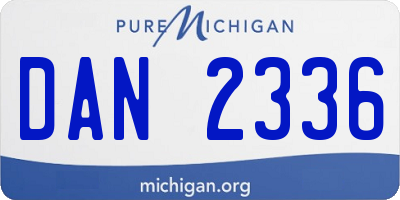 MI license plate DAN2336