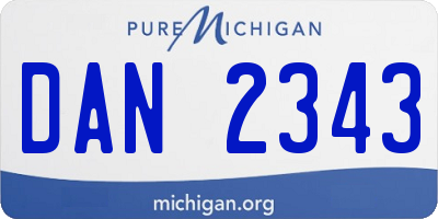 MI license plate DAN2343