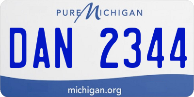 MI license plate DAN2344