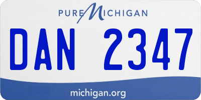 MI license plate DAN2347