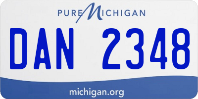 MI license plate DAN2348