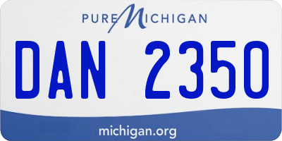MI license plate DAN2350