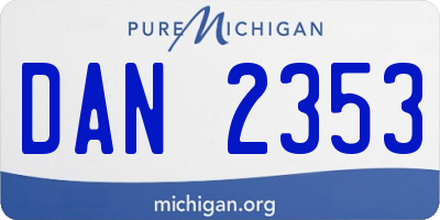 MI license plate DAN2353