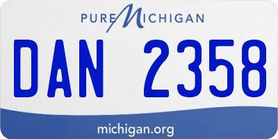 MI license plate DAN2358