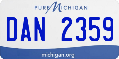 MI license plate DAN2359