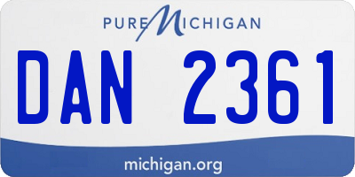 MI license plate DAN2361