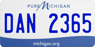 MI license plate DAN2365