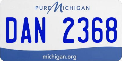 MI license plate DAN2368