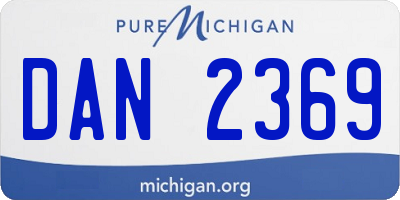 MI license plate DAN2369