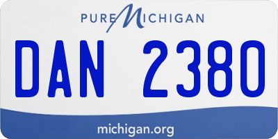 MI license plate DAN2380