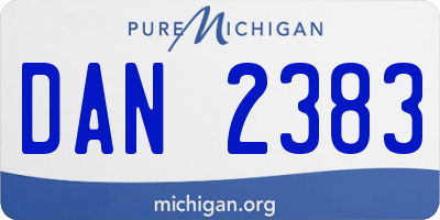 MI license plate DAN2383