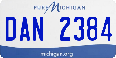 MI license plate DAN2384