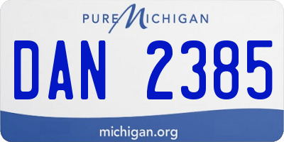 MI license plate DAN2385