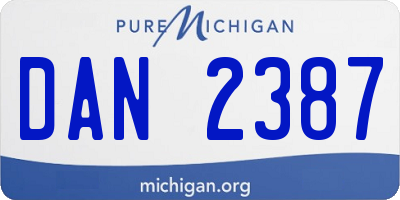 MI license plate DAN2387