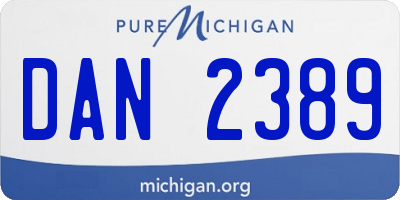 MI license plate DAN2389